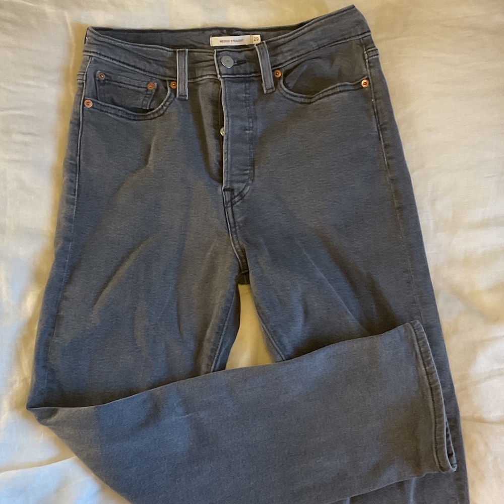 Levi's Straight Leg “Wedgie” Jeans in Charcoal Gray